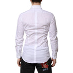 Dolce & Gabbana White GOLD Long Sleeves Dress Men Formal Shirt TSH906869-38