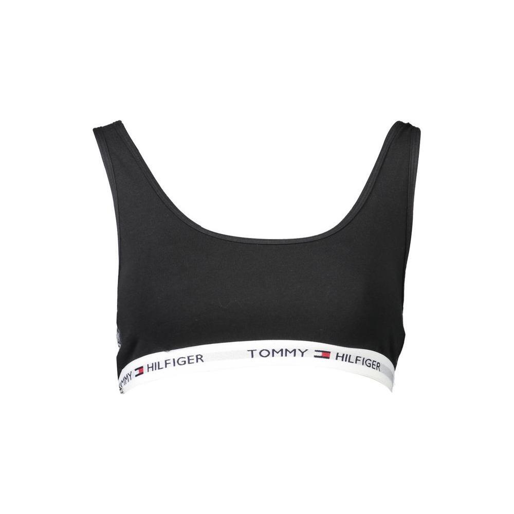 Tommy Hilfiger Black Cotton Women Sports Bra TO-2206-XS
