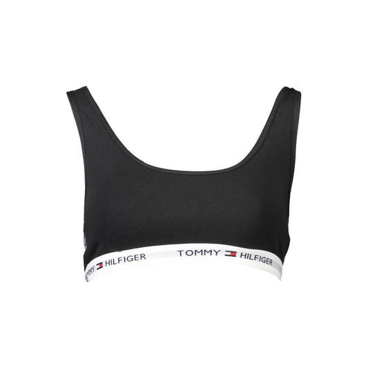 Tommy Hilfiger Black Cotton Women Sports Bra TO-2206-XS