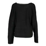 Patrizia Pepe Elegant Long Sleeved V-Neck Sweater with Chic Details PA-26477-XS