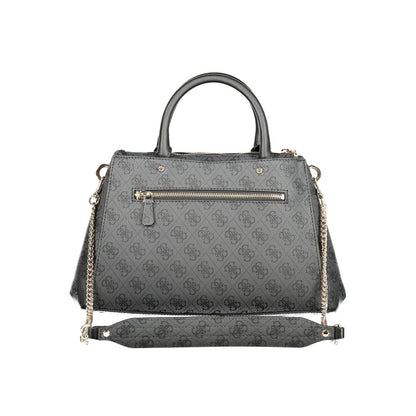Guess Jeans Brown Polyethylene Women Handbag with dual handles and chain strap for versatile elegance.