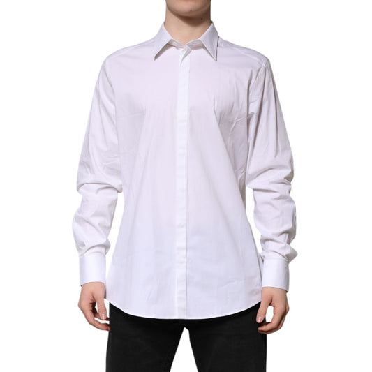 Dolce & Gabbana White MARTINI Long Sleeve Dress Formal Shirt TSH906872-43