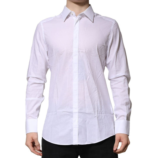 Dolce & Gabbana White MARTINI Long Sleeve Dress Formal Shirt TSH906876-37