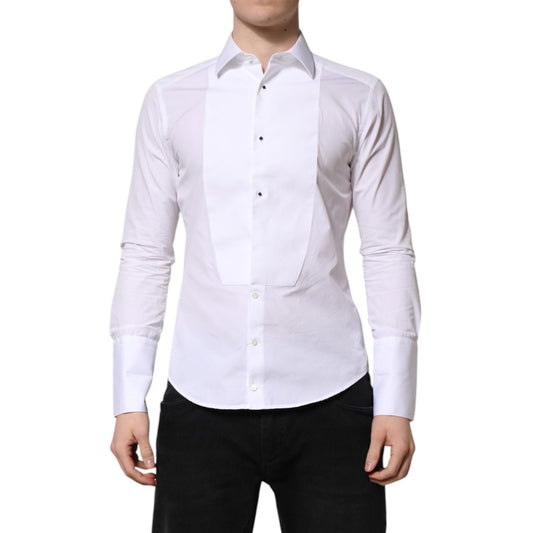 Dolce & Gabbana White GOLD Long Sleeve Dress Men Formal Shirt TSH906879-39