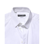Dolce & Gabbana White GOLD Cotton Dress Formal Shirt TSH906888-39