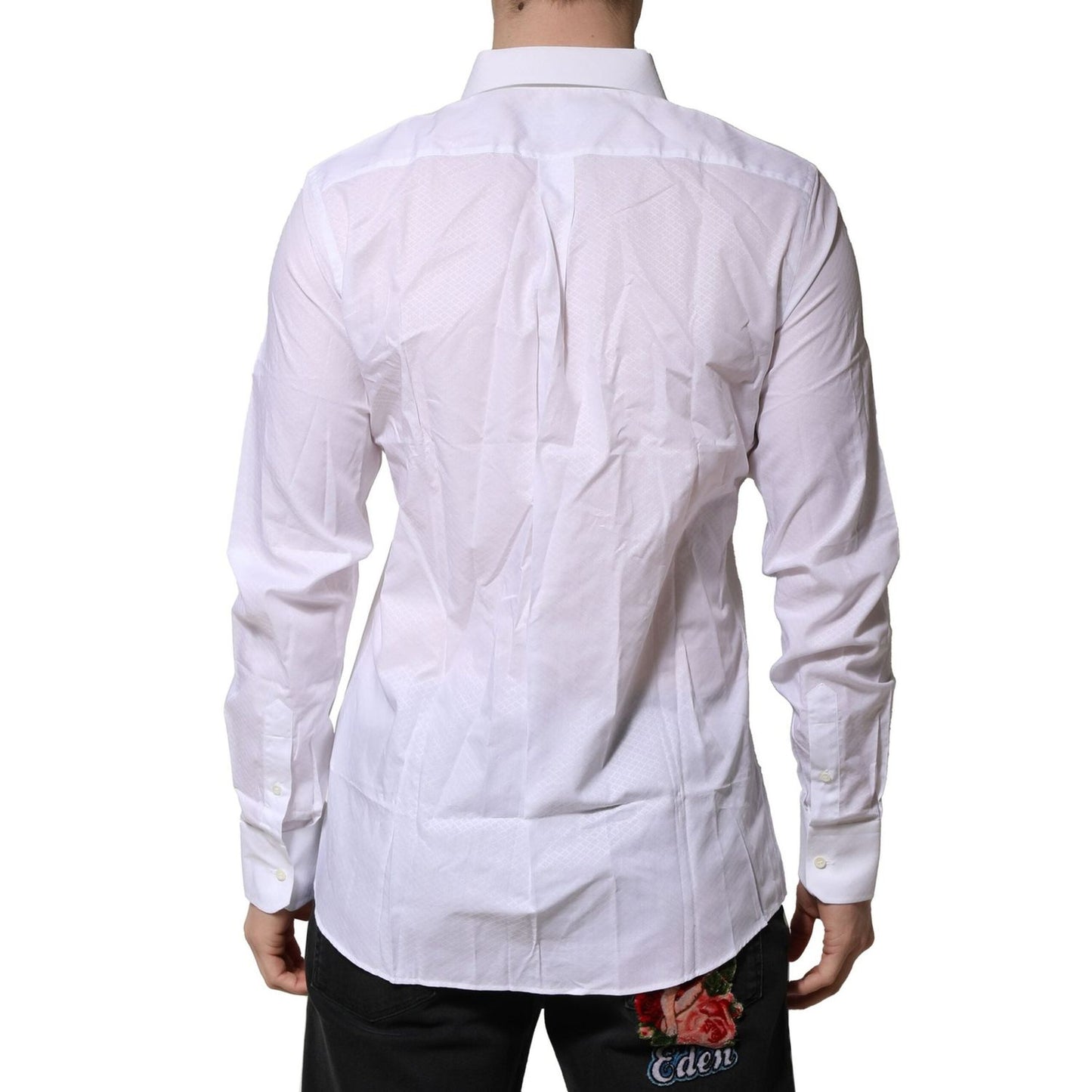 Dolce & Gabbana White MARTINI Cotton Men Dress Formal Shirt TSH906892-40