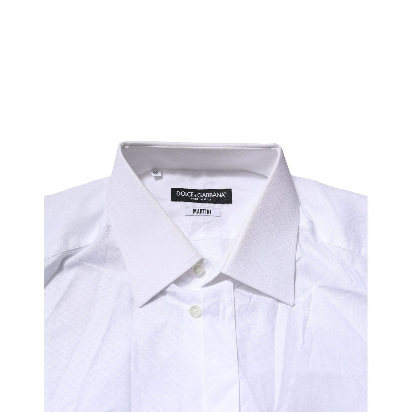 Dolce & Gabbana White MARTINI Cotton Men Dress Formal Shirt TSH906892-40