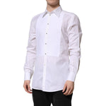 Dolce & Gabbana White GOLD Cotton Long Sleeves Formal Shirt TSH906903-42