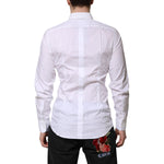 Dolce & Gabbana White GOLD Cotton Poplin Dress Formal Shirt TSH906915-39