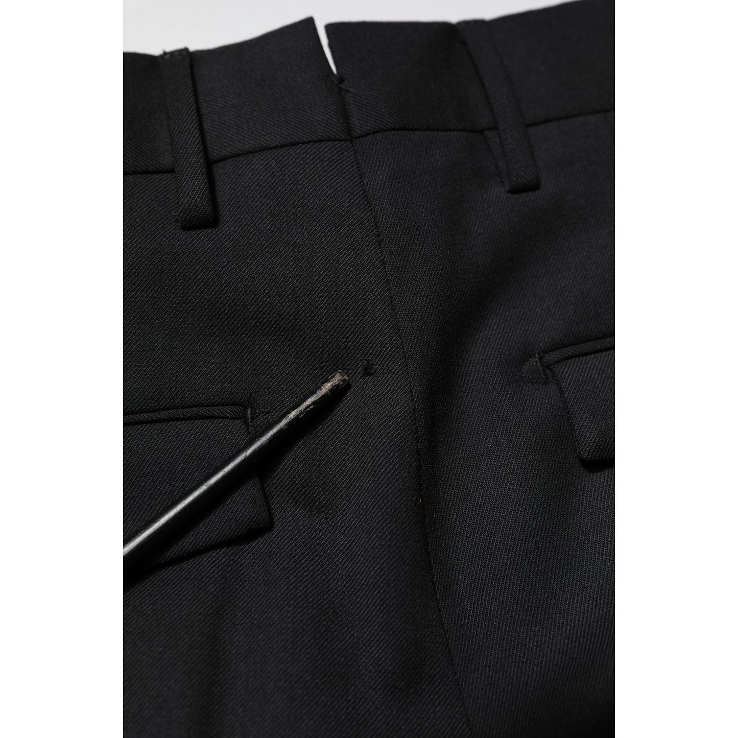 PT Torino Black Solid Formal Tapered Men Dress Pants