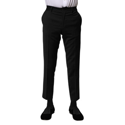 Dolce & Gabbana Black Wool Formal Men Cropped Pants