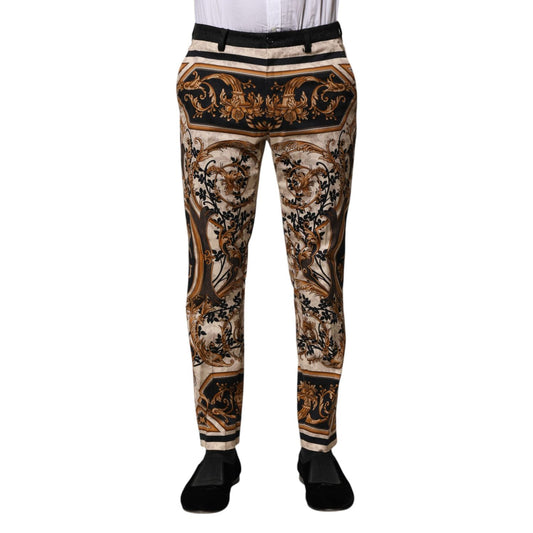 Dolce & Gabbana Multicolor Floral Print Dress Pants PAN76441-46