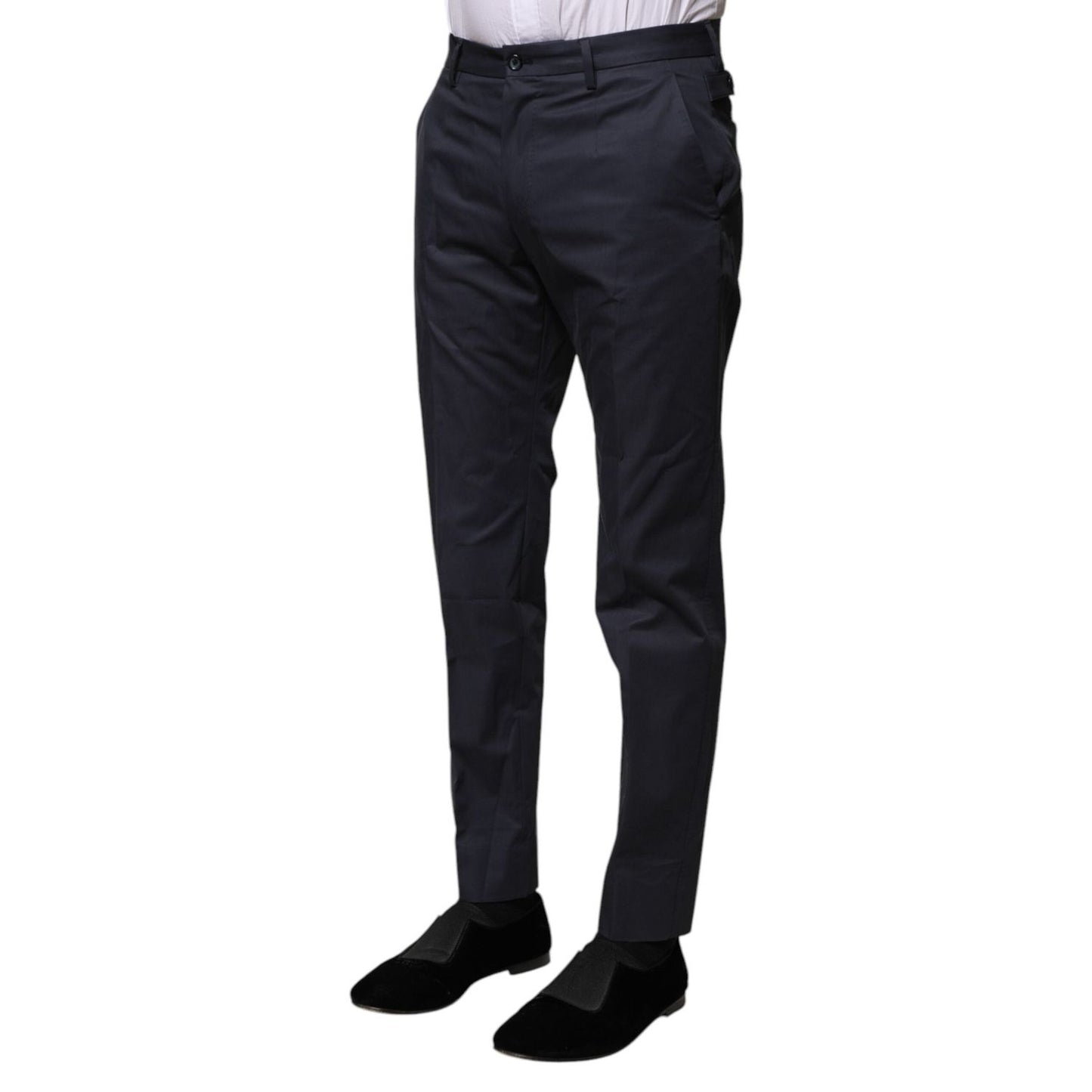 Dolce & Gabbana Dark Blue Cotton Formal Pants