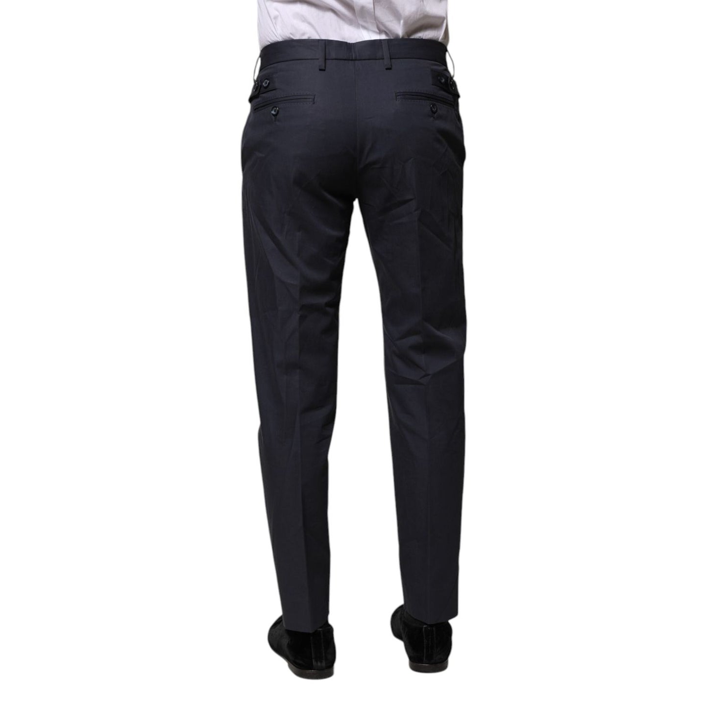 Dolce & Gabbana Dark Blue Cotton Formal Pants
