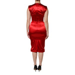 Dolce & Gabbana Red Acetate Sleeveless Sheath Midi Dress DR81727-40