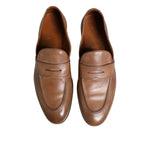 Brunello Cucinelli Brown Leather Loafer Dress Formal Shoes MV7268-43