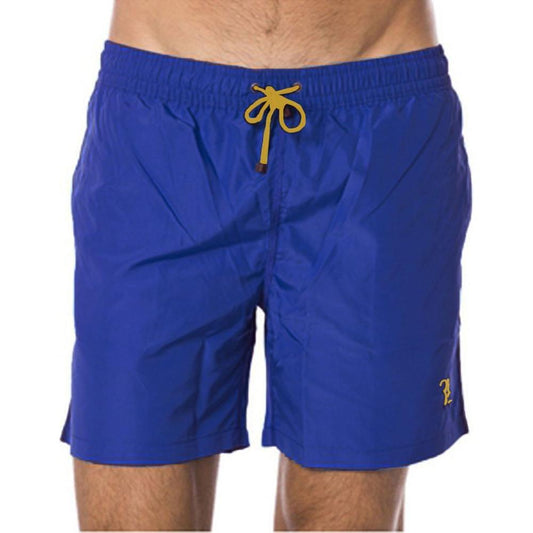 Billionaire Italian Couture Blue Polyester Men's Swim Trunk BI-15513-3XL