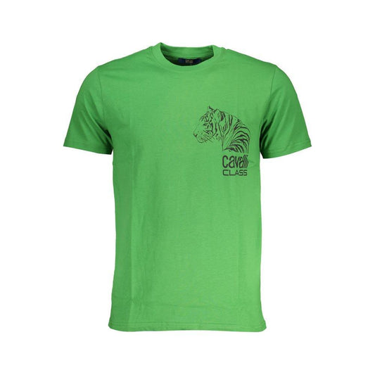 Cavalli Class Green Cotton T-Shirt CA-28488-L
