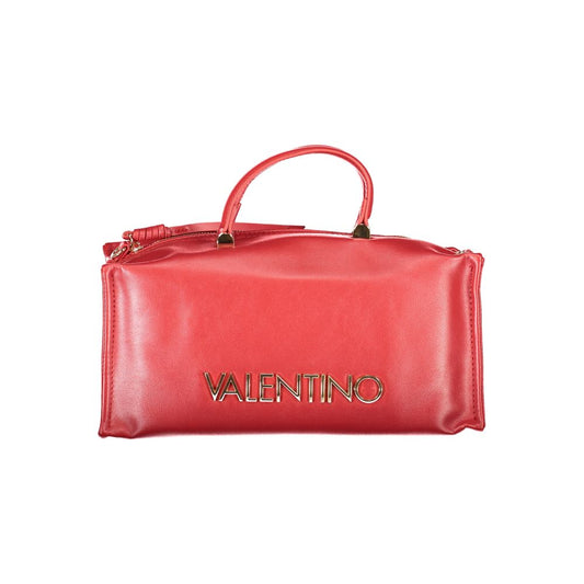 Mario Valentino Red Polyethylene Women Handbag with handles and shoulder strap, featuring elegant design and multiple pockets.