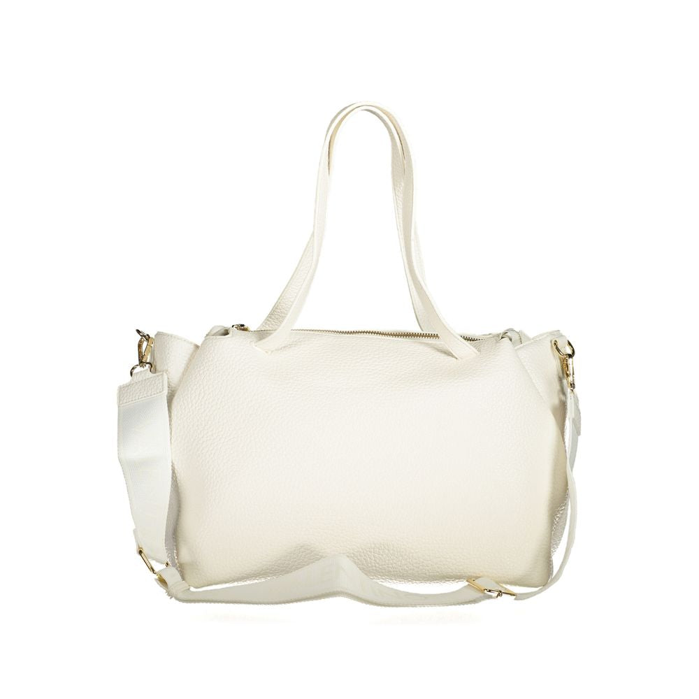 Mario Valentino White Polyethylene Women Handbag with detachable strap and chic design.
