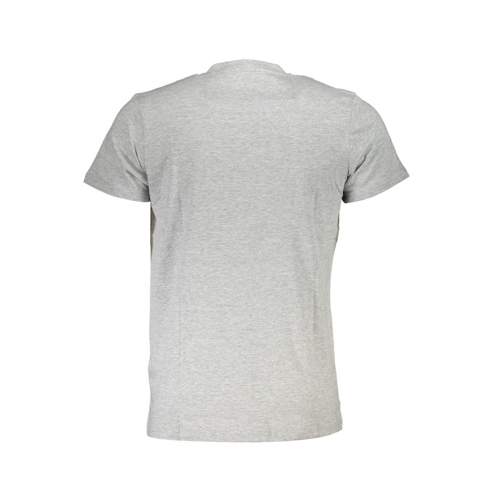 Back view of Cavalli Class Brown Cotton Men T-Shirt showcasing sleek design and comfort.
