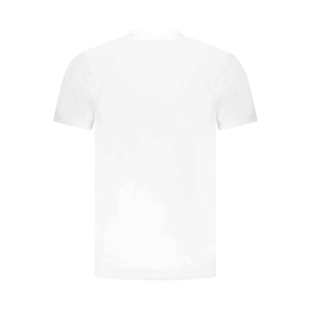 Alt Tag: Cavalli Class White Cotton Men T-Shirt - back view showcasing soft cotton fabric in white.