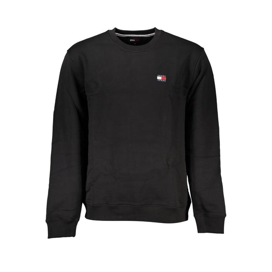 Tommy Hilfiger Sleek Black Cotton Crew Neck Sweatshirt TO-27378-S