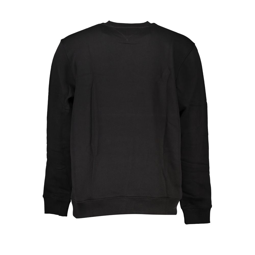 Tommy Hilfiger Sleek Black Cotton Crew Neck Sweatshirt TO-27378-S
