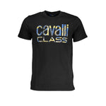 Cavalli Class Black Cotton T-Shirt CA-28629-XL