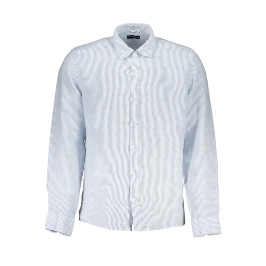 North Sails Light Blue Linen Men Shirt