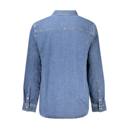 Calvin Klein Blue Cotton Men Shirt CA-32915-M