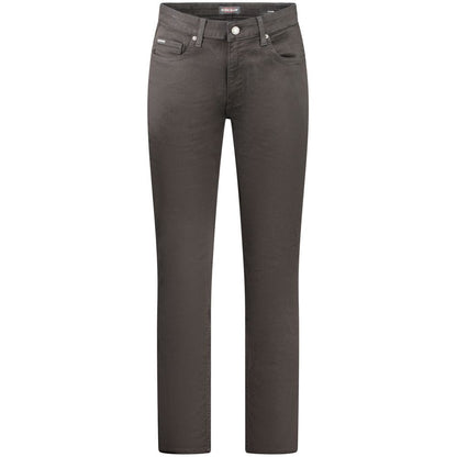 Guess Jeans Black Cotton Men Slim Jean with 5-pocket design and iconic logo