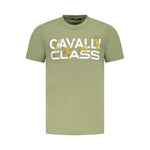 Cavalli Class Green Cotton Men T-Shirt CA-36702-M