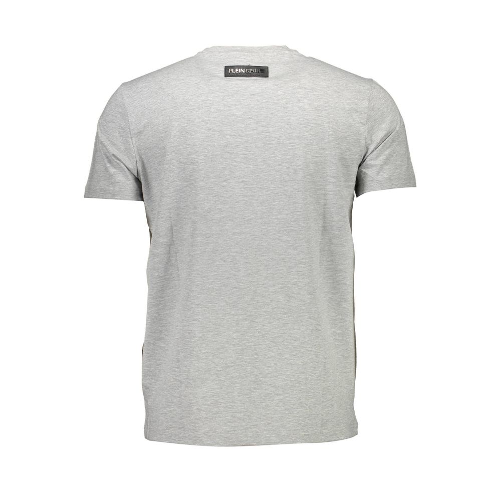 Back view of Plein Sport Brown Cotton Men T-Shirt showcasing Italian craftsmanship and signature logo.