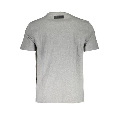 Back view of Plein Sport Brown Cotton Men T-Shirt showing crew neck design and soft cotton material.