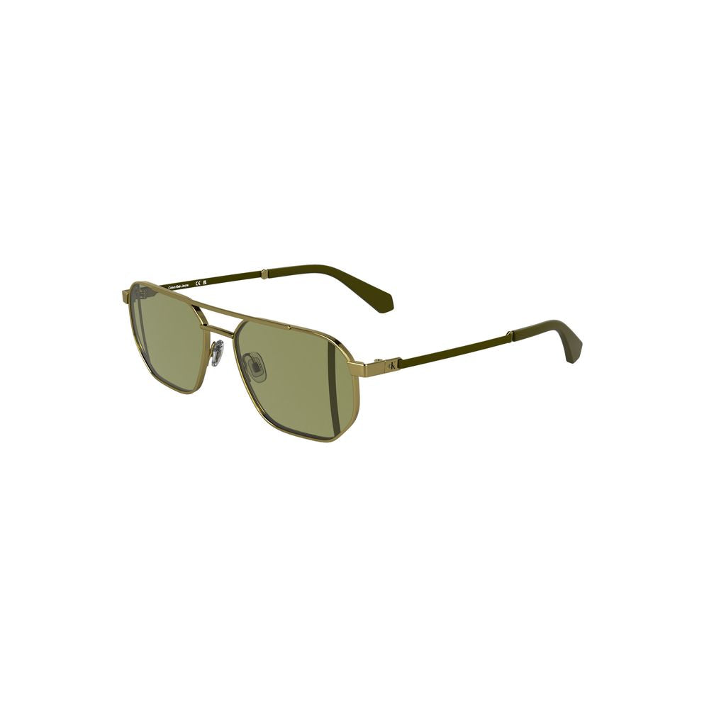 Calvin Klein Gold Metal Men Sunglass with sleek green lenses and sophisticated design