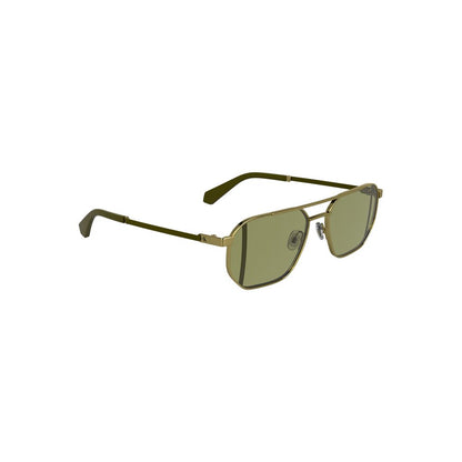 Calvin Klein Gold Metal Men Sunglass with green lenses and sleek metal frame, emblematic of luxury and style.