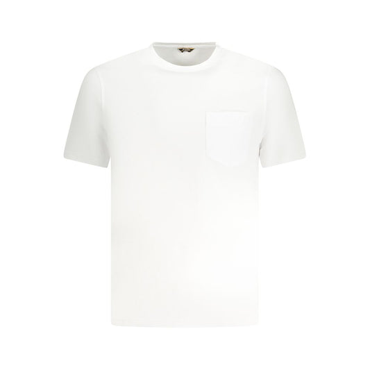 K-WAY White Cotton T-Shirt, short sleeve with crew neck, single pocket, and logo application.