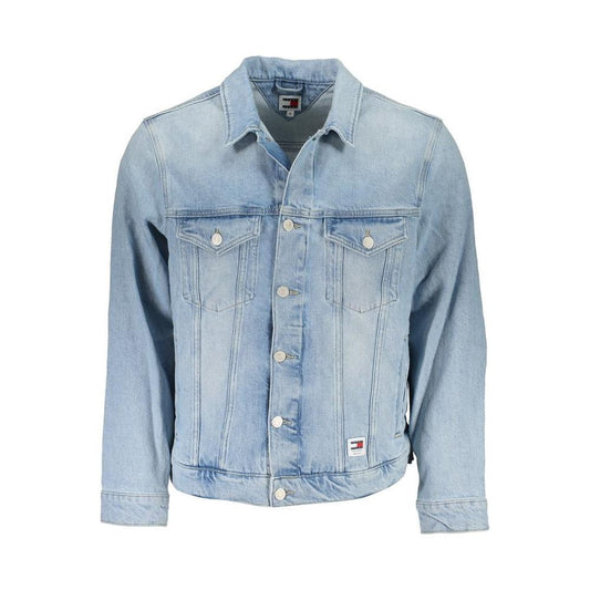 Tommy Hilfiger Light Blue Cotton Men Jacket TO-29375-S