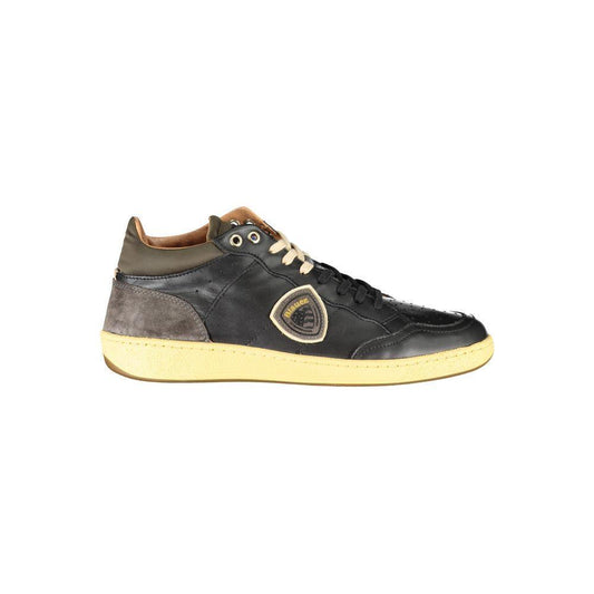 Blauer Sleek Black Lace-Up Sneakers with Contrast Details BL-23170-EU40/US7