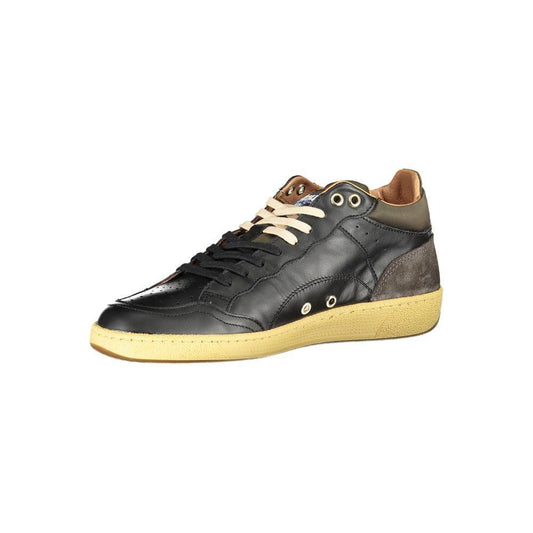 Blauer Sleek Black Lace-Up Sneakers with Contrast Details BL-23170-EU40/US7