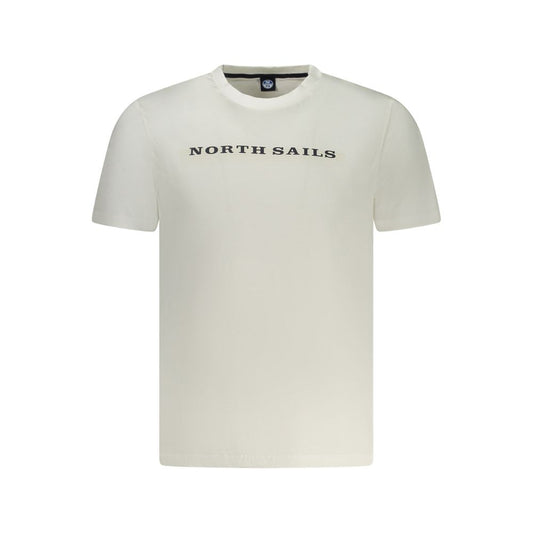 North Sails White Cotton Men T-Shirt with logo and crew neck design