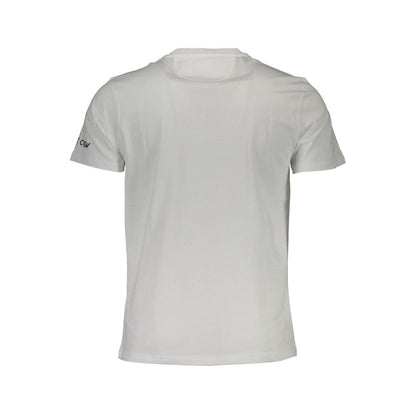 Back view of La Martina White Cotton Men T-Shirt showcasing quality fabric and elegant design.