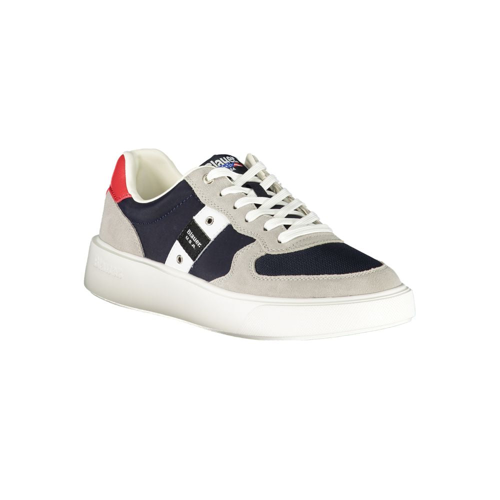 Blauer Blue Leather Men Sneaker featuring bold blue color and iconic Blauer logo. Crafted for luxury and trendsetting style.