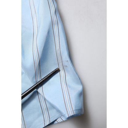 Dolce & Gabbana Blue Striped MARTINI Long Sleeves Dress Shirt