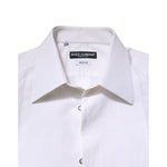 Dolce & Gabbana White Cotton GOLD Long Sleeves Dress Shirt TSH906805-37