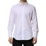 Dolce & Gabbana White Cotton GOLD Long Sleeves Dress Shirt TSH906923-38