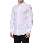 Dolce & Gabbana White Cotton GOLD Long Sleeves Dress Shirt TSH906927-42