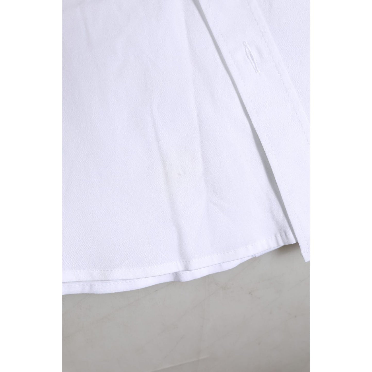 Dolce & Gabbana White Cotton GOLD Long Sleeves Dress Shirt