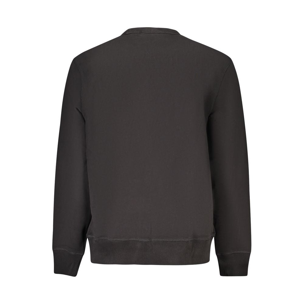 Back view of Calvin Klein Black Cotton Men Sweater showing sleek design and premium fabric.